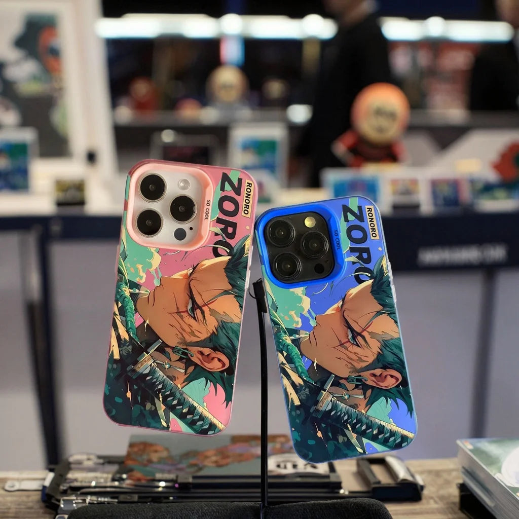 Stylish Anime Zoro Printed PC Phone Case Shell for iPhone XS/XR for iPhone 7/8/11/12/13/14/15/16 Pro Max Cartoon Character