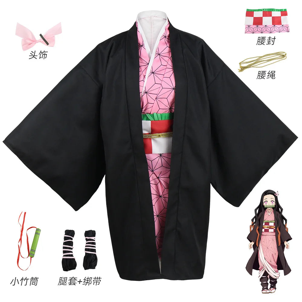 Anime Cosplay Costume Ecoparty Kamado Tanjirou Agatsuma Zenitsu Tomioka Giyuu Coat Cape Cloak