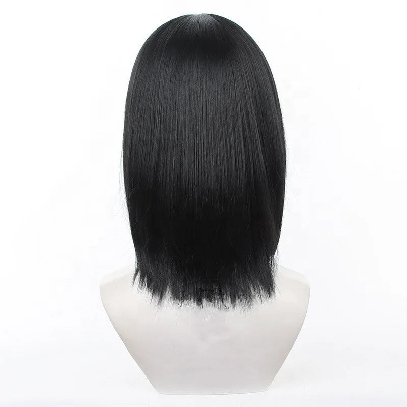 Wholesale Shingeki No Kyojin Wig Cosplay 35cm Short Black Synthetic Anime Halloween Party Mikasa Ackerman Cosplay Wig