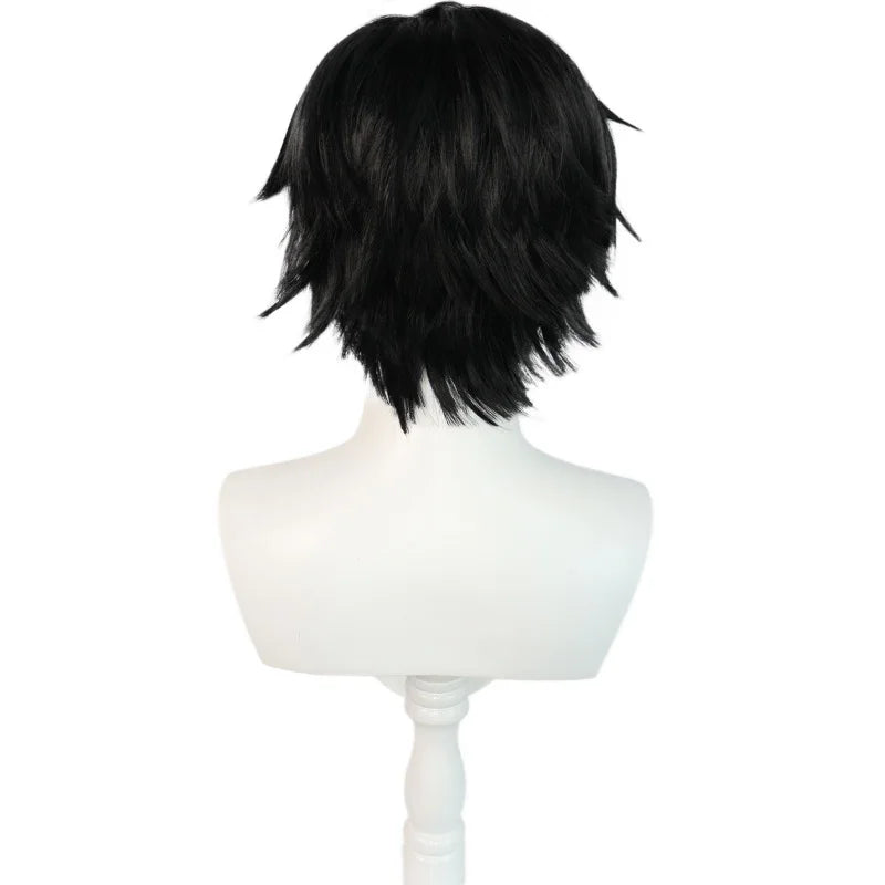 Wholesale Jujutsu Kaisen Anime Cosplay 35cm Short Black Bobo MSN Fushiguro Toji Wig Synthetic Halloween Party Hair Wig