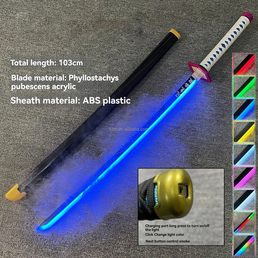 LT Sprayable Luminous Demon Sword Cosplay LED Light up 104cm Sword Large Size Anime Sword Gift
