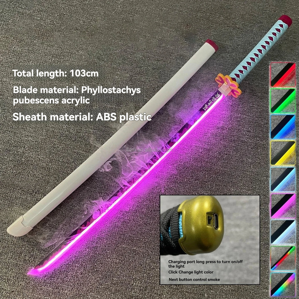 LT Sprayable Luminous Demon Sword Cosplay LED Light up 104cm Sword Large Size Anime Sword Gift