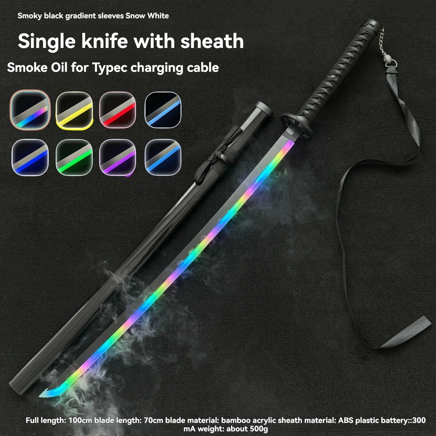 LT Sprayable Luminous Demon Sword Cosplay LED Light up 104cm Sword Large Size Anime Sword Gift