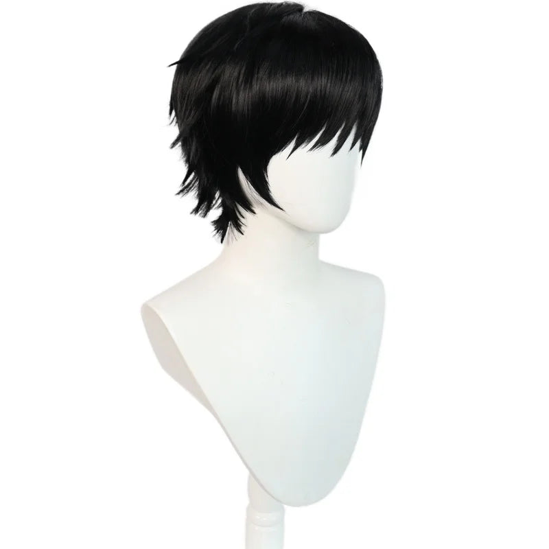Wholesale Jujutsu Kaisen Anime Cosplay 35cm Short Black Bobo MSN Fushiguro Toji Wig Synthetic Halloween Party Hair Wig