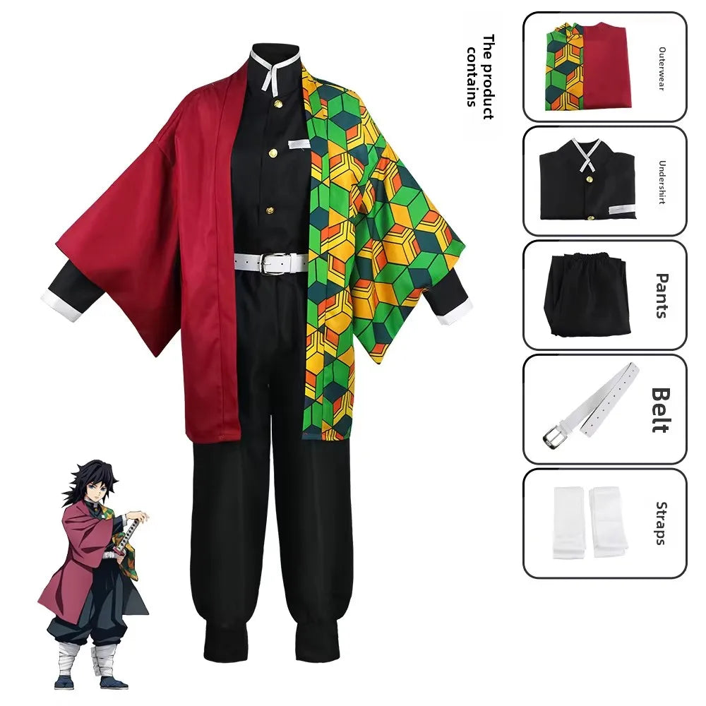 Anime Cosplay Costume Ecoparty Kamado Tanjirou Agatsuma Zenitsu Tomioka Giyuu Coat Cape Cloak
