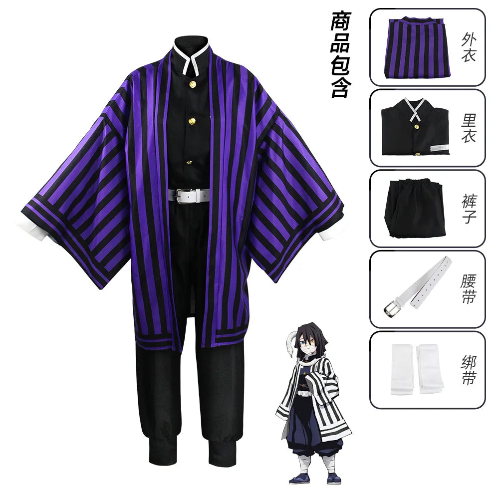 Anime Cosplay Costume Ecoparty Kamado Tanjirou Agatsuma Zenitsu Tomioka Giyuu Coat Cape Cloak