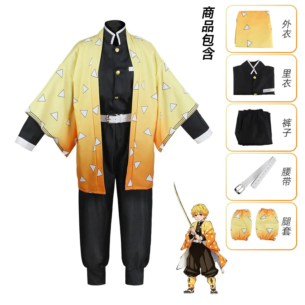 Anime Cosplay Costume Ecoparty Kamado Tanjirou Agatsuma Zenitsu Tomioka Giyuu Coat Cape Cloak