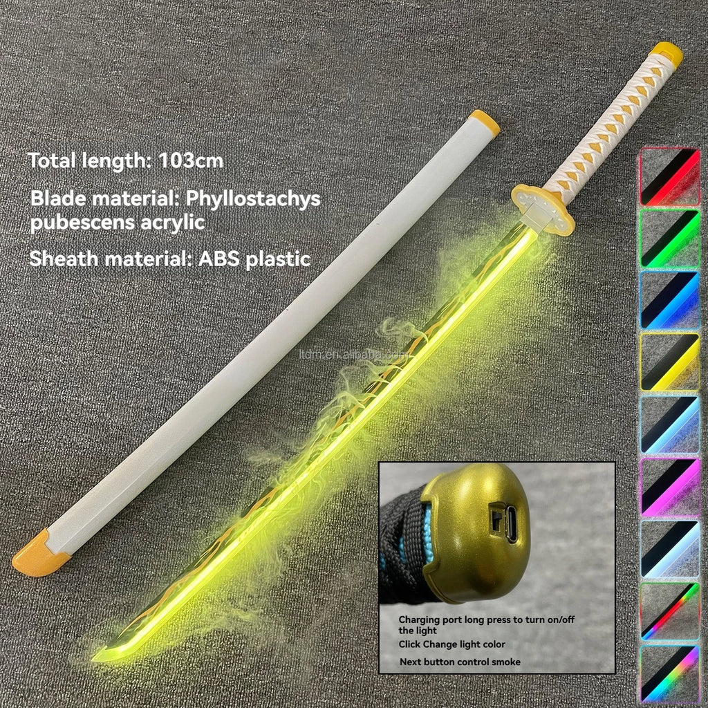 LT Sprayable Luminous Demon Sword Cosplay LED Light up 104cm Sword Large Size Anime Sword Gift