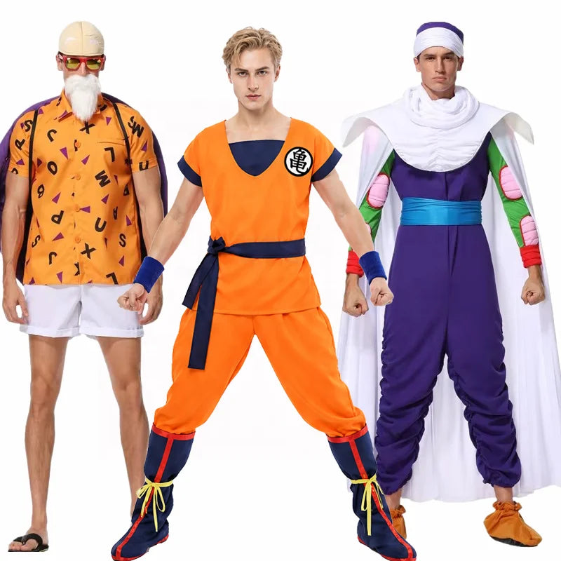 Halloween Adult Men's Wukong Hero Cosplay Full Outfit Set Dragon Anime Costume Cartoon Animal Pattern Dress Character