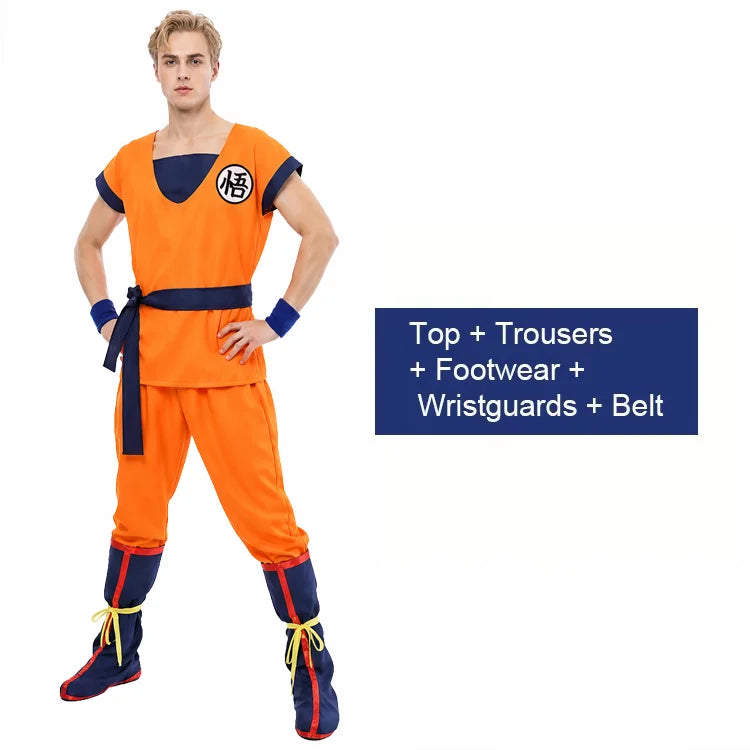 Halloween Adult Men's Wukong Hero Cosplay Full Outfit Set Dragon Anime Costume Cartoon Animal Pattern Dress Character