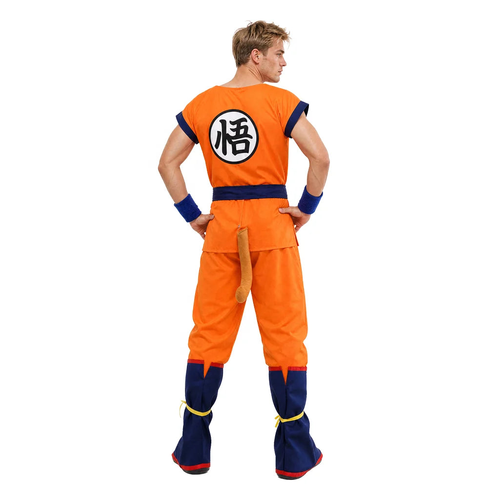 Halloween Adult Men's Wukong Hero Cosplay Full Outfit Set Dragon Anime Costume Cartoon Animal Pattern Dress Character