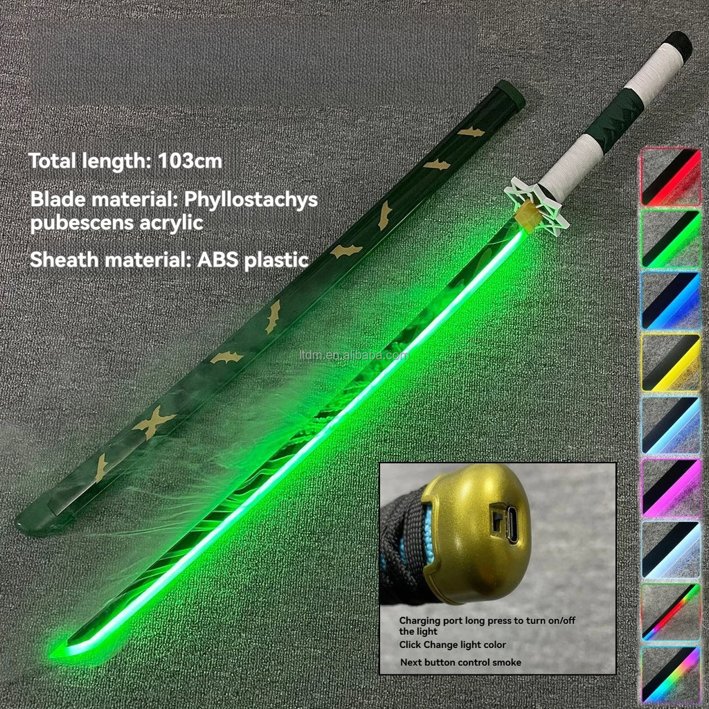 LT Sprayable Luminous Demon Sword Cosplay LED Light up 104cm Sword Large Size Anime Sword Gift
