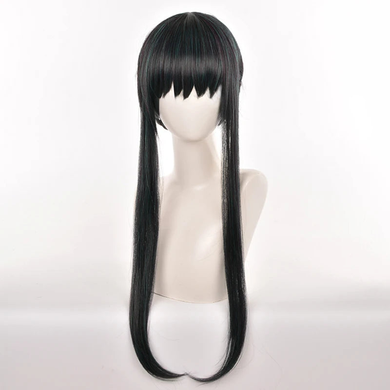 Wholesale SPY FAMILY Wig Cosplay 60cm Long Straight Black Mixed Yor Forger Anime Peluca Synthetic Heat Resistant Hair Wig