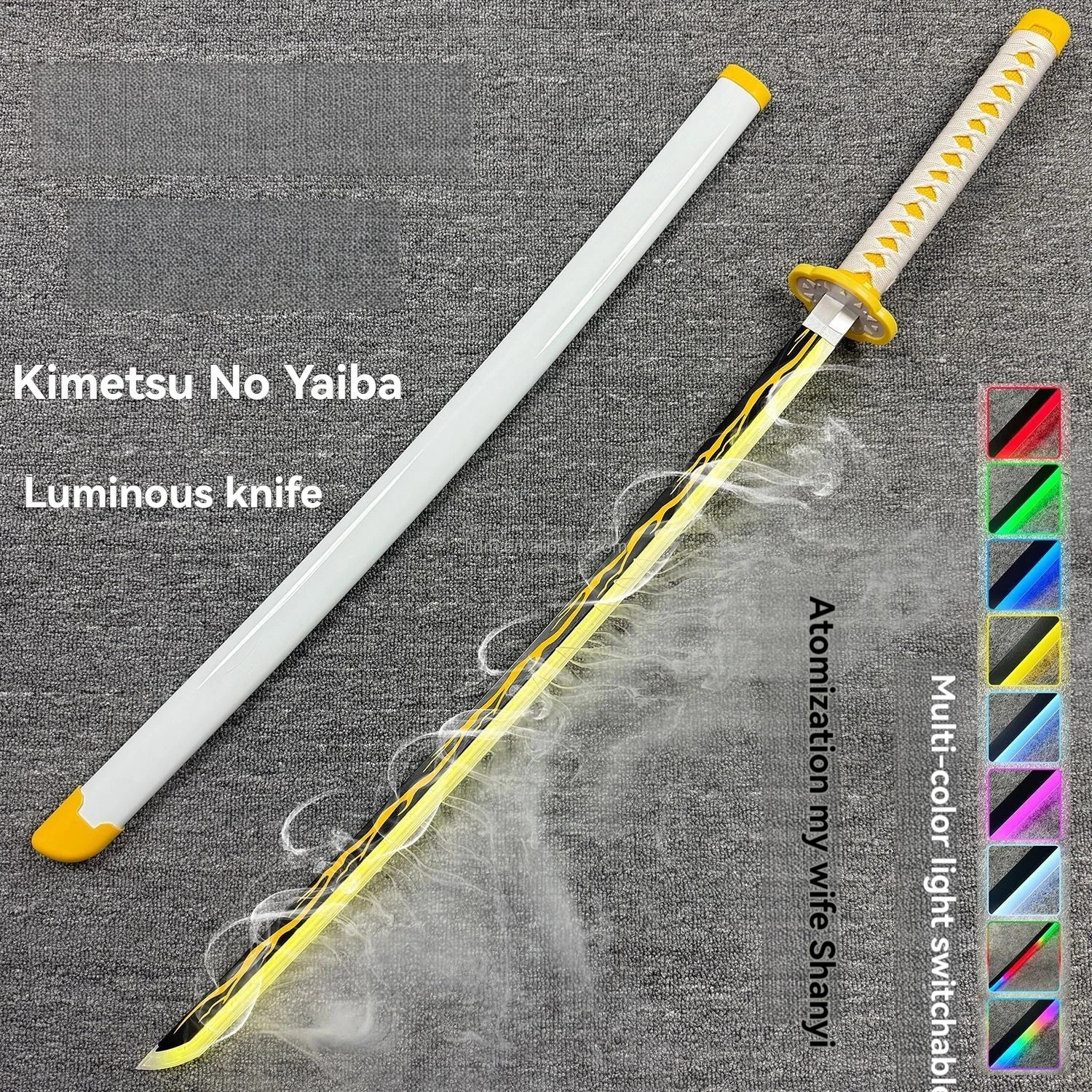 LT Sprayable Luminous Demon Sword Cosplay LED Light up 104cm Sword Large Size Anime Sword Gift