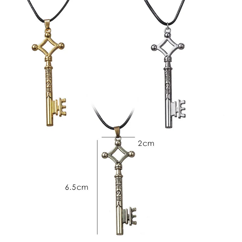 3pcs/set Anime Series Alan Key Wings of Freedom Investigation Corps Souvenir Attack on Titan Necklace Keychain