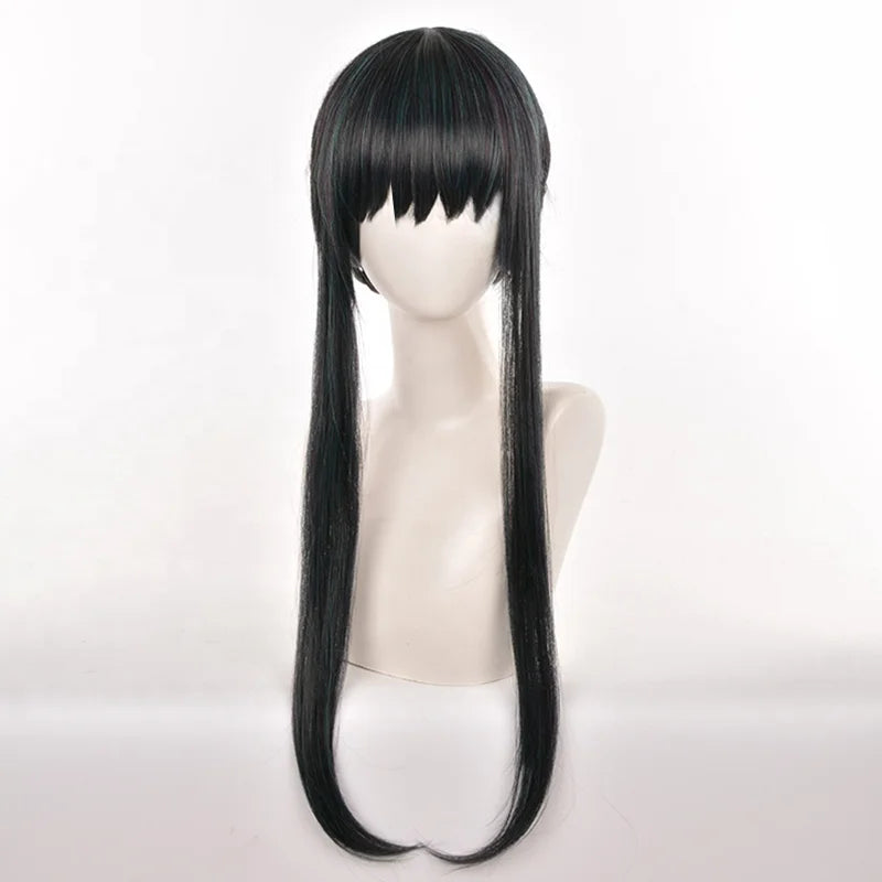 Wholesale SPY FAMILY Wig Cosplay 60cm Long Straight Black Mixed Yor Forger Anime Peluca Synthetic Heat Resistant Hair Wig