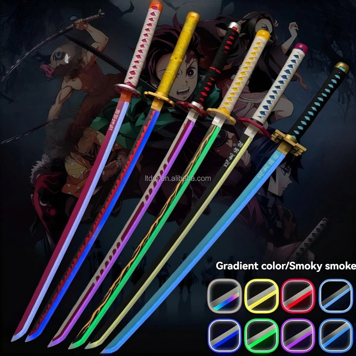 LT Sprayable Luminous Demon Sword Cosplay LED Light up 104cm Sword Large Size Anime Sword Gift