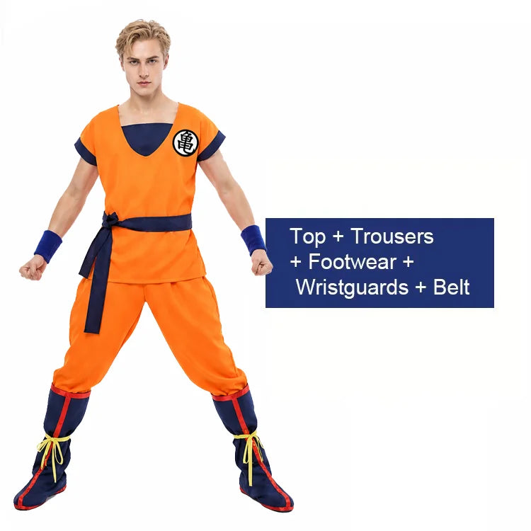 Halloween Adult Men's Wukong Hero Cosplay Full Outfit Set Dragon Anime Costume Cartoon Animal Pattern Dress Character