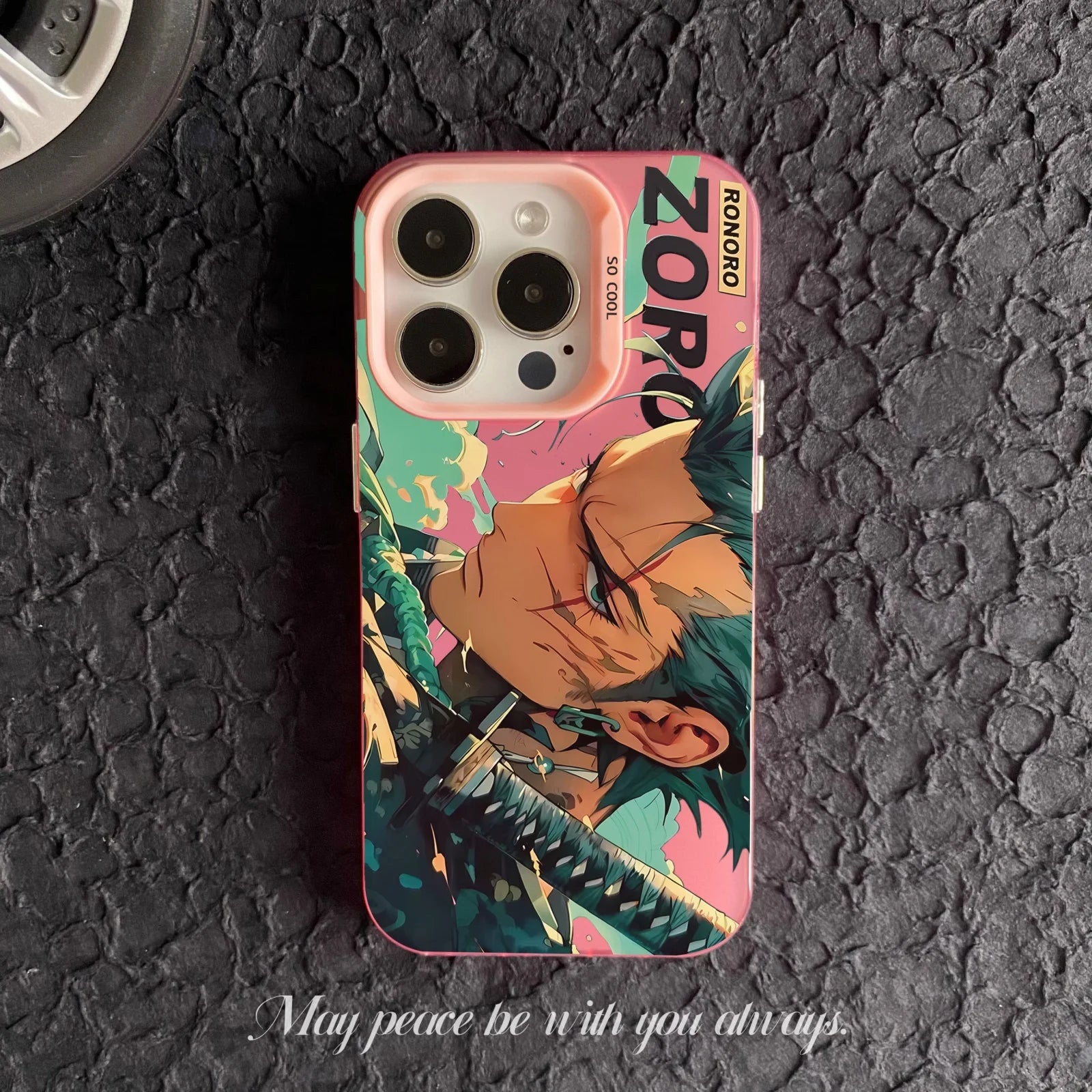 Stylish Anime Zoro Printed PC Phone Case Shell for iPhone XS/XR for iPhone 7/8/11/12/13/14/15/16 Pro Max Cartoon Character