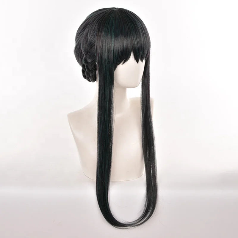 Wholesale SPY FAMILY Wig Cosplay 60cm Long Straight Black Mixed Yor Forger Anime Peluca Synthetic Heat Resistant Hair Wig