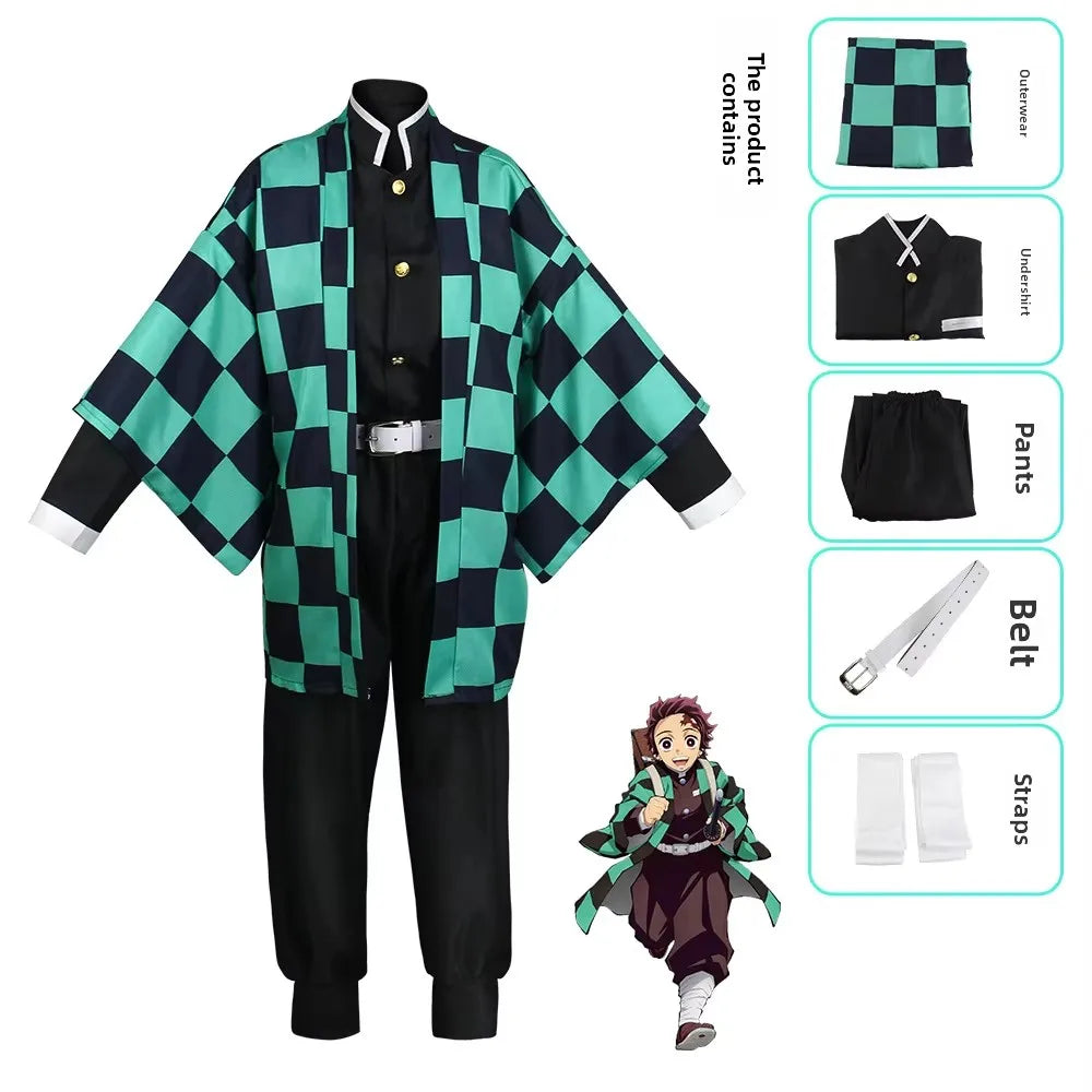 Anime Cosplay Costume Ecoparty Kamado Tanjirou Agatsuma Zenitsu Tomioka Giyuu Coat Cape Cloak