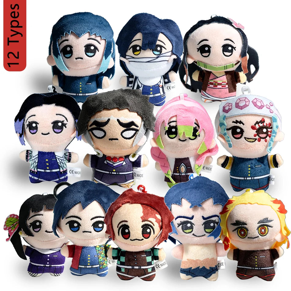 12 types of anime "Demon Slayer" 12cm plush toys of Giyu Tomioka Tanjiro Kamado  Nezuko Kamado  Zenitsu Agatsuma  as gifts