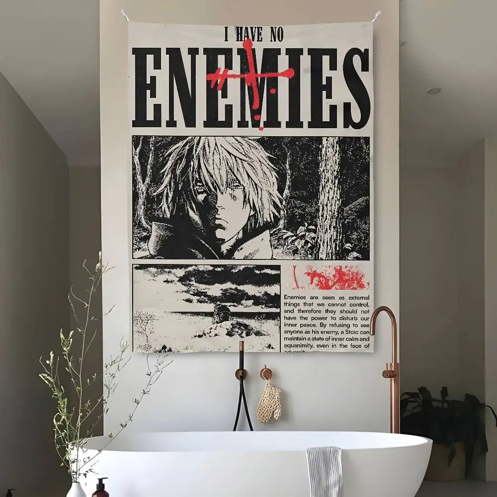 V-Vinland S-Saga Anime M-Manga Tapestry Bedroom Living Bar Garden Outdoor Microfiber festival Decoration Background Art Banner