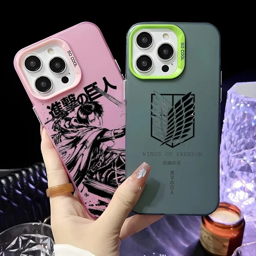 Hot Anime Attack on Titan Phone Case For iPhone 17 16e 16 15 14 13 12 11 mini Pro Max X XR XSMAX 8 7 Air Plus Anti Fall Matte