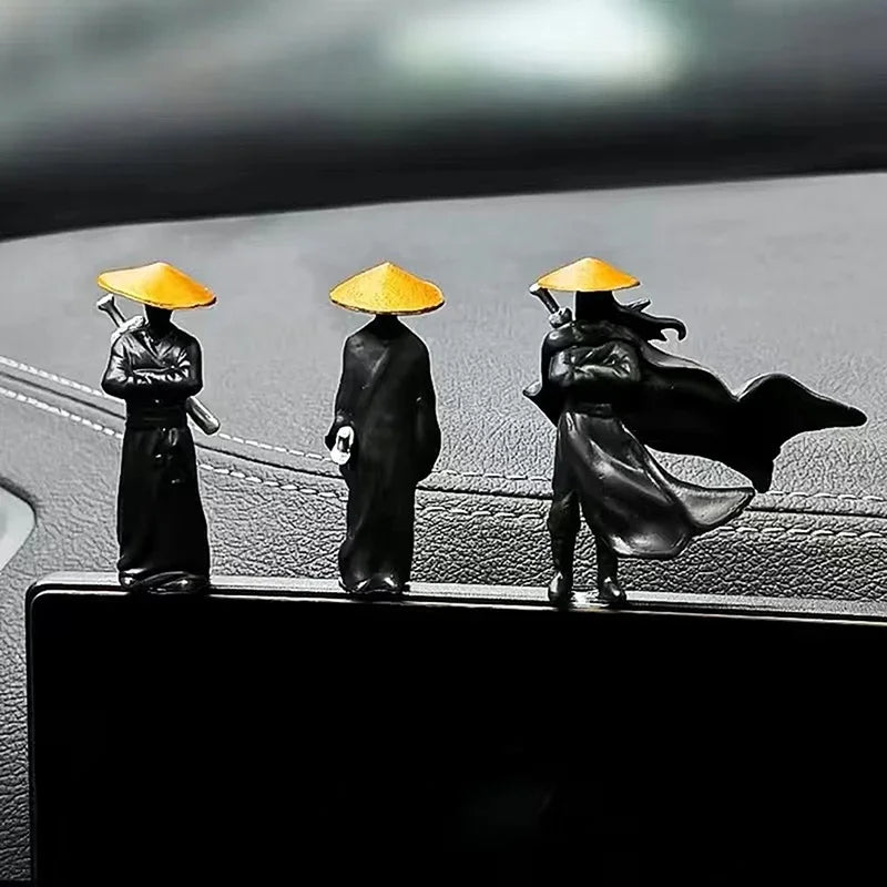 Resin Mini Figurines Decorative 50mm Ancient Sino-Japanese Samurai Warriors Office Cubicle Home Desktop Car Interior Model Gifts