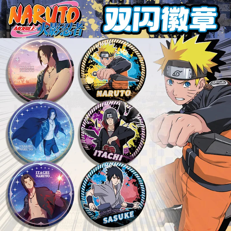 Naruto Double Flash Badge 1 64 Pet Tin Pin 58cm 75cm Anime Merchandise Cosplay Accessories Collectible Gift for Fans