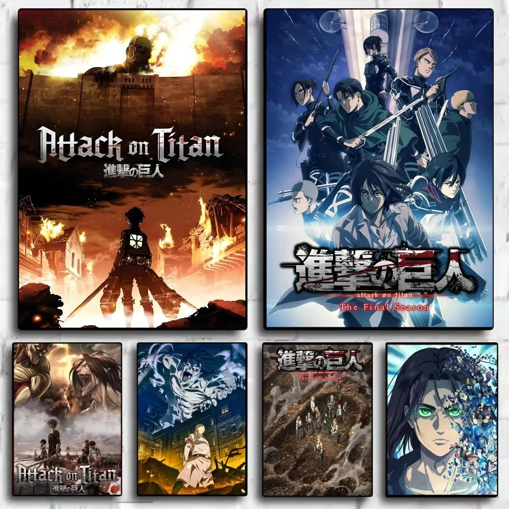 Anime A-Attack O-On T-Titan Classic Poster HD canvas painting home living room bedroom bar aesthetic decoration