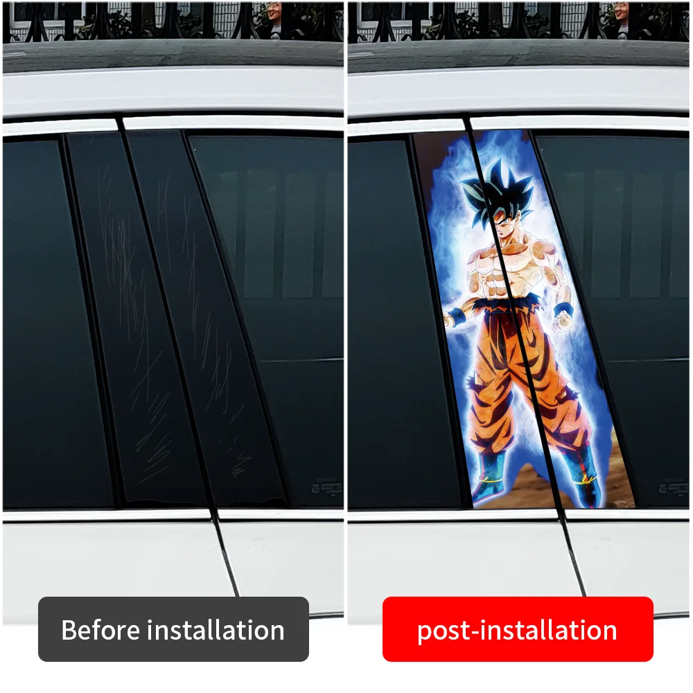 Anime Son Goku Car Stickers Auto B Pillar Waterproof Funny Decoration Cover Scratches Sunscreen Car Doors Pillar Vinyl Decals