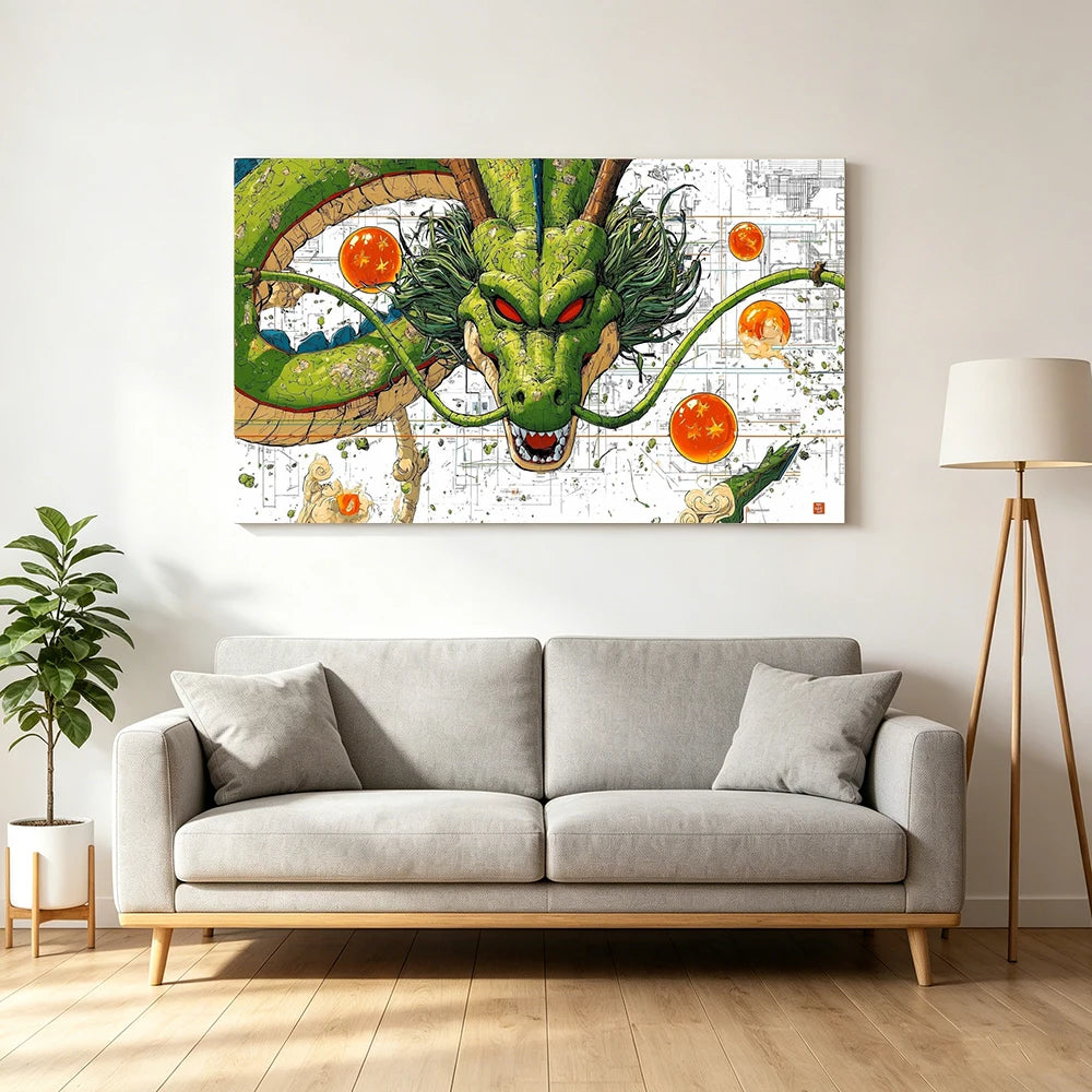 Dragon Ball Z Anime Canvas Wall Art Vegeta Goku Shenron Poster Prints DBZ For Boys Room Bedroom Living Room Aesthetic Home Decor