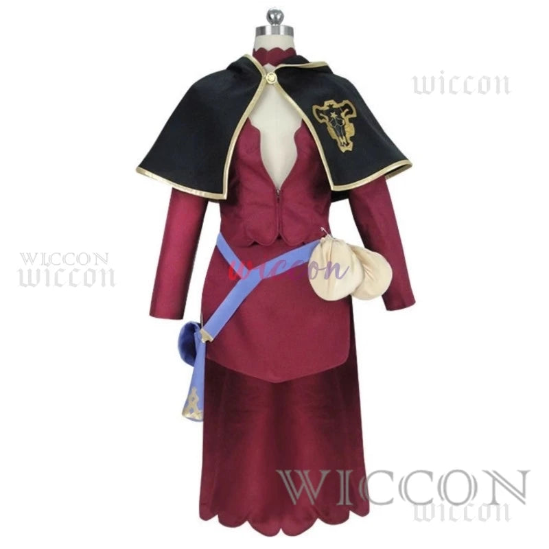 Anime Black & Clover Vanessa Enoteca Cosplay Costume Wig Hat Gloves Uniform Dress Suit for Adult Women