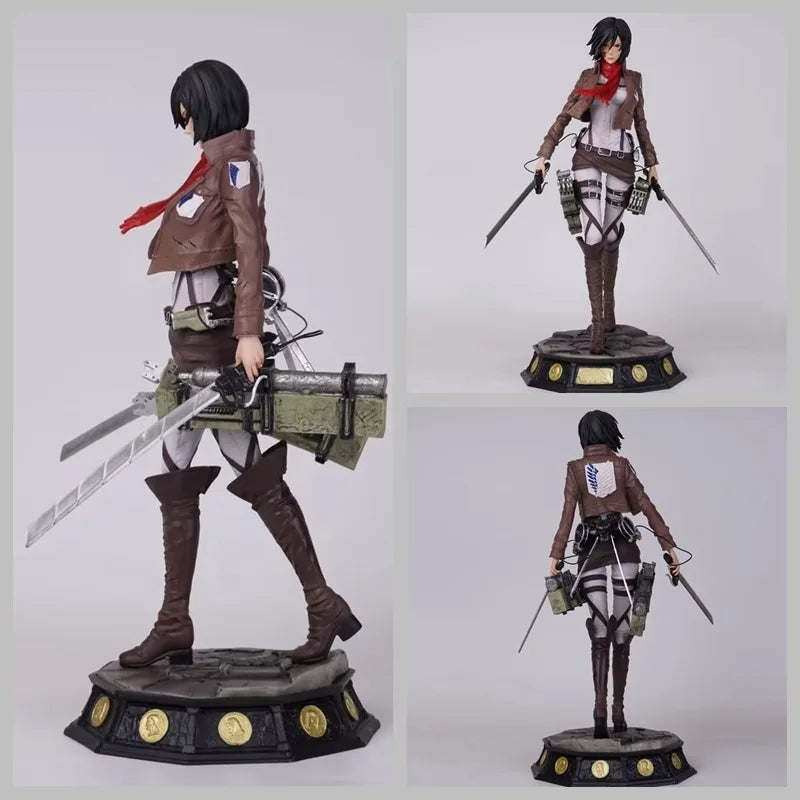 Attack On Titan Mikasa Ackerman Gk Standing Boxed Collectible Anime Statue Figurine Desktop Decoration For Adult Collectors
