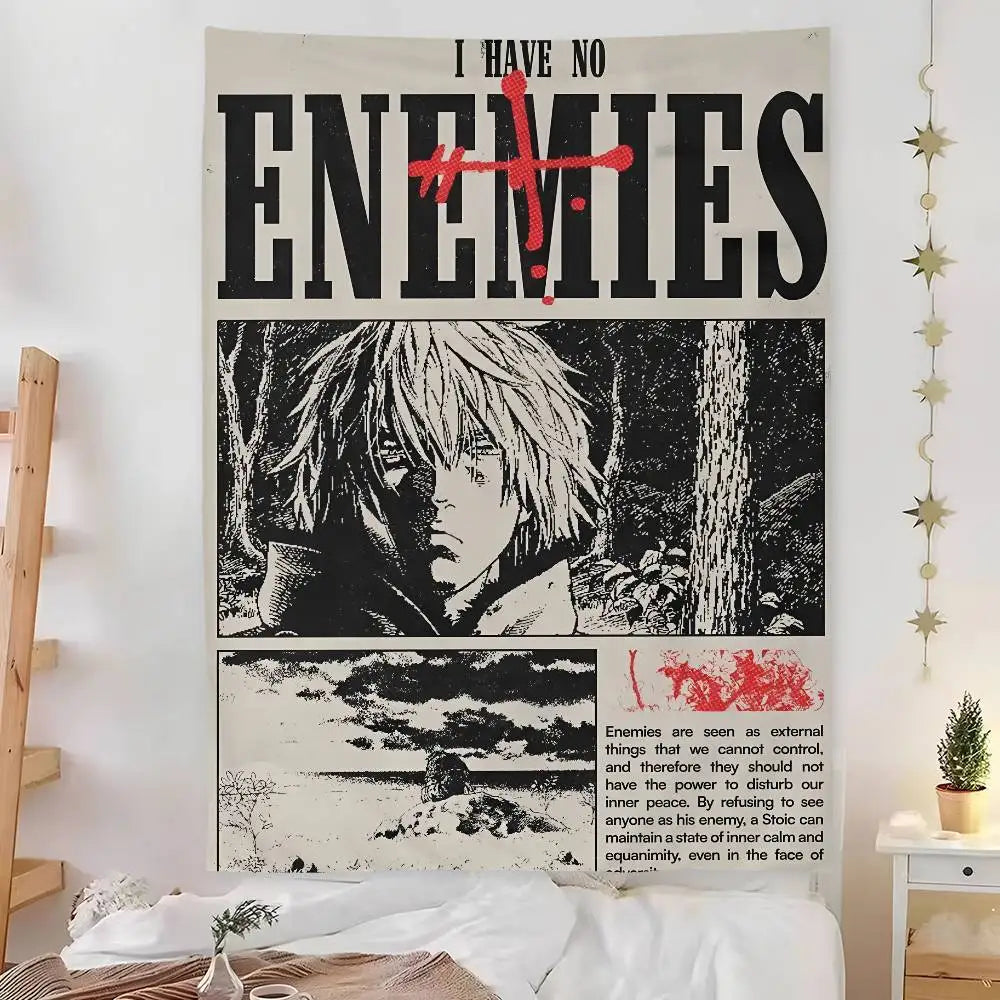 V-Vinland S-Saga Anime M-Manga Tapestry Bedroom Living Bar Garden Outdoor Microfiber festival Decoration Background Art Banner