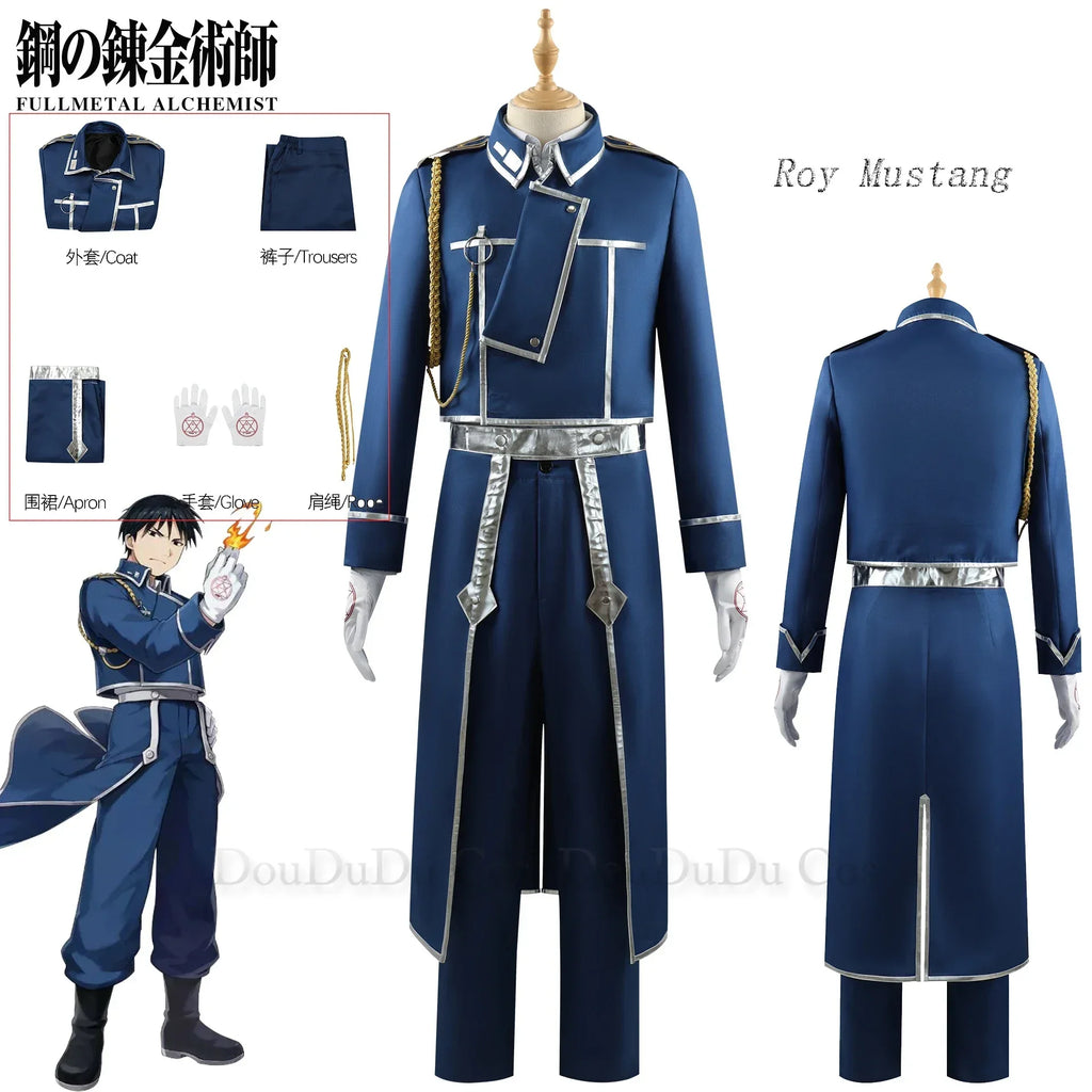 Anime Fullmetal Alchemist Roy Mustang Cosplay Costume Uniform Suit Game Exhibition Stage Party Outfit for Men