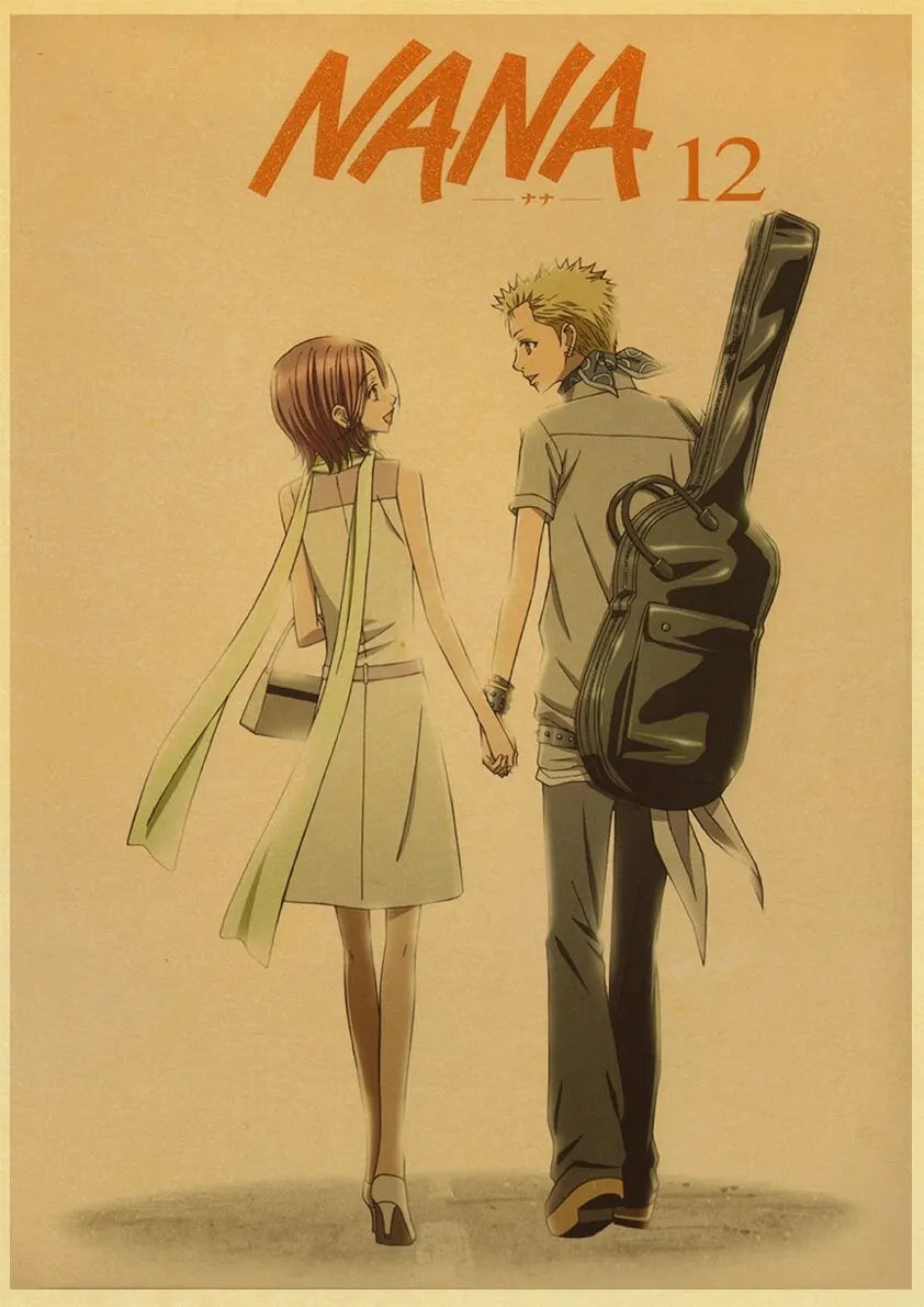 NANA Anime Canvas Poster  Vintage Japanese Comic Art for Living Room Bar Caf Wall Dcor