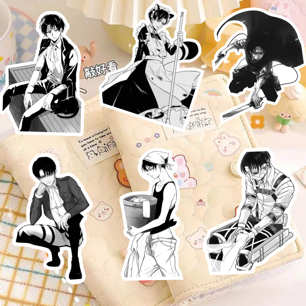 65Pcs Attack on Titan Anime Peripheral Stickers Diary Supplies Decorative Mobile Phone Case Water Cup Skateboard Graffiti Decals