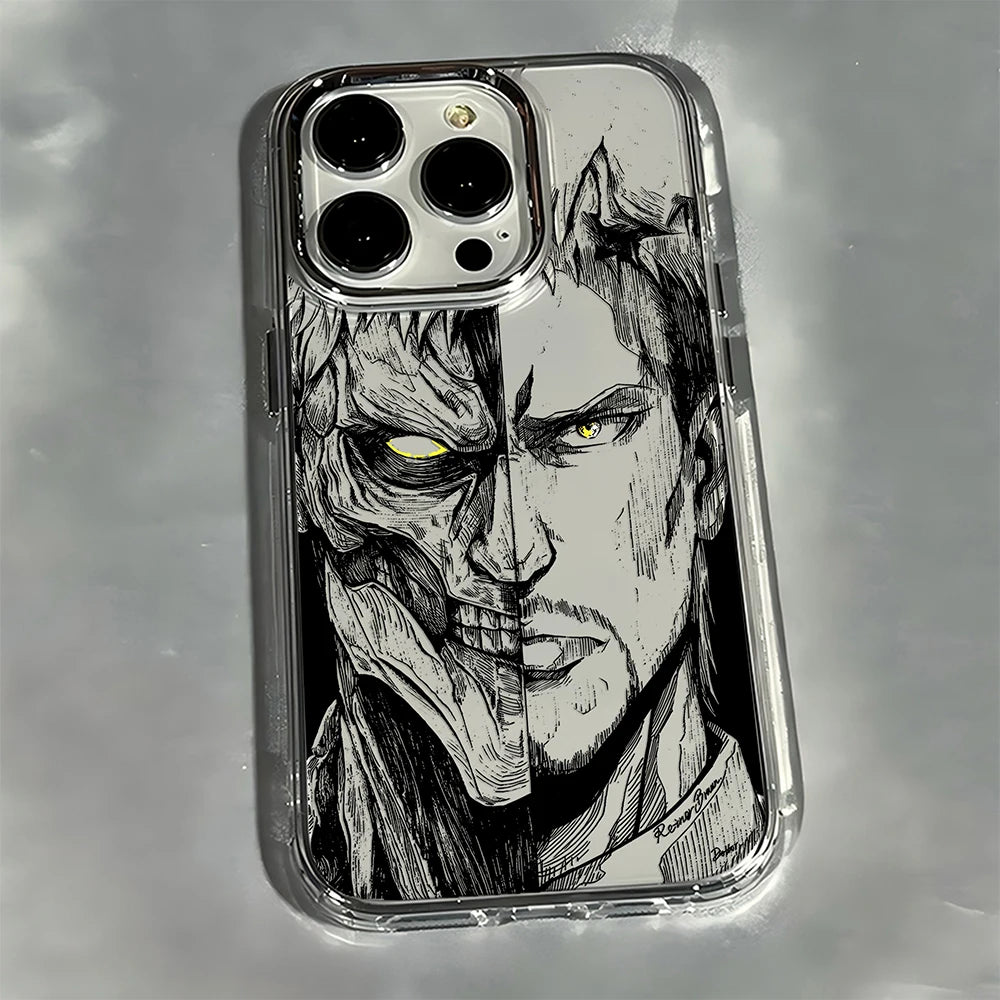 Hot Anime Black Attack On Titan Phone Case For iPhone 17 16e 16 15 14 13 12 11mini Pro Max X XR XSMAX 8 7 Air Plus Soft Cover