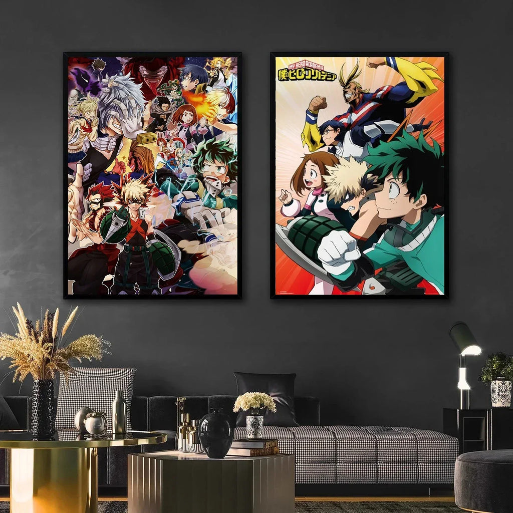 Japanese Anime My-Hero-Academia Poster Cartoon Manga Canvas Painting Wall Art Pictures Home Kids Room Decor Gift