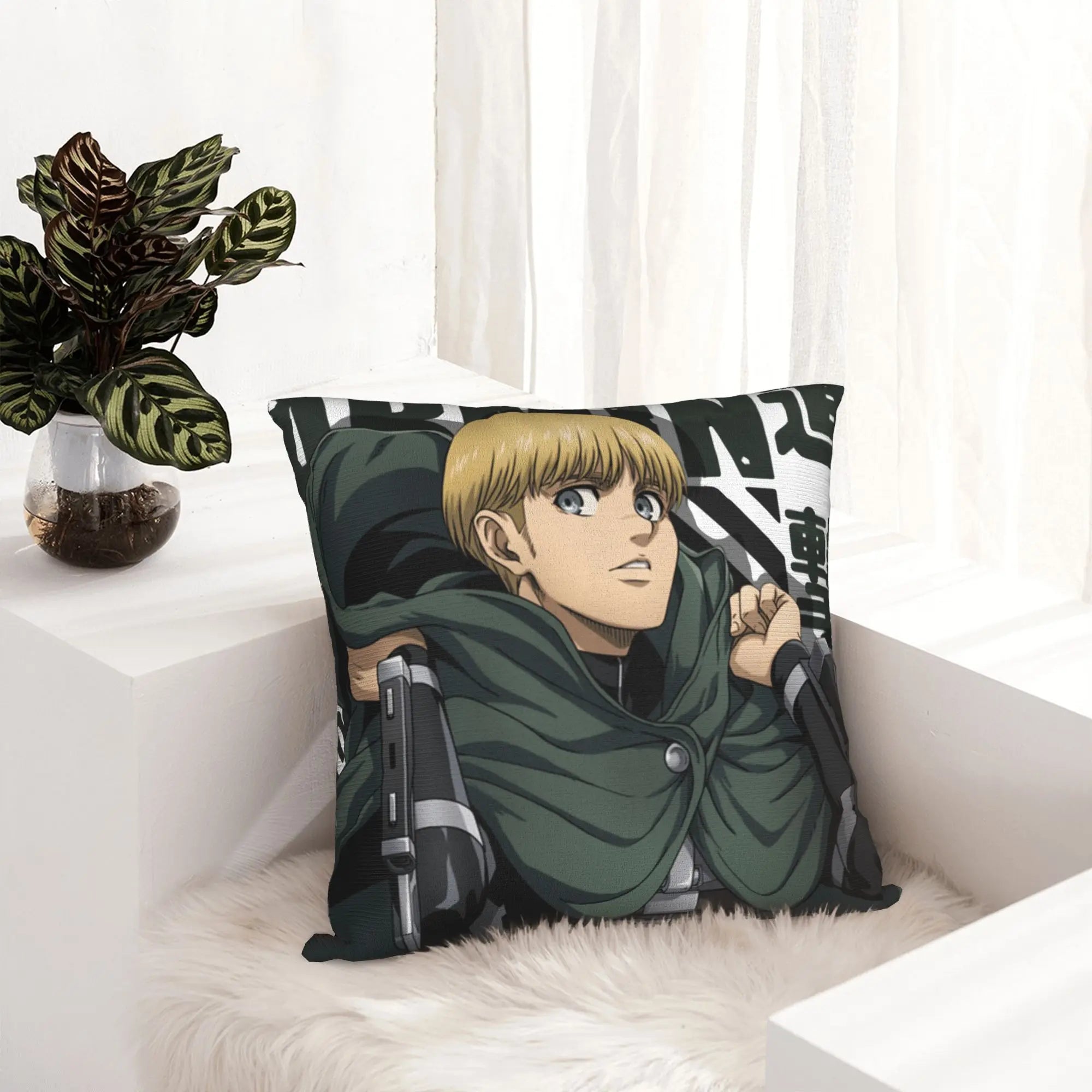 Armin Arlert AOT Anime Pillowcase Printing Fabric Cushion Cover Decorative  Pillow Case Cover Seater Square 40*40cm