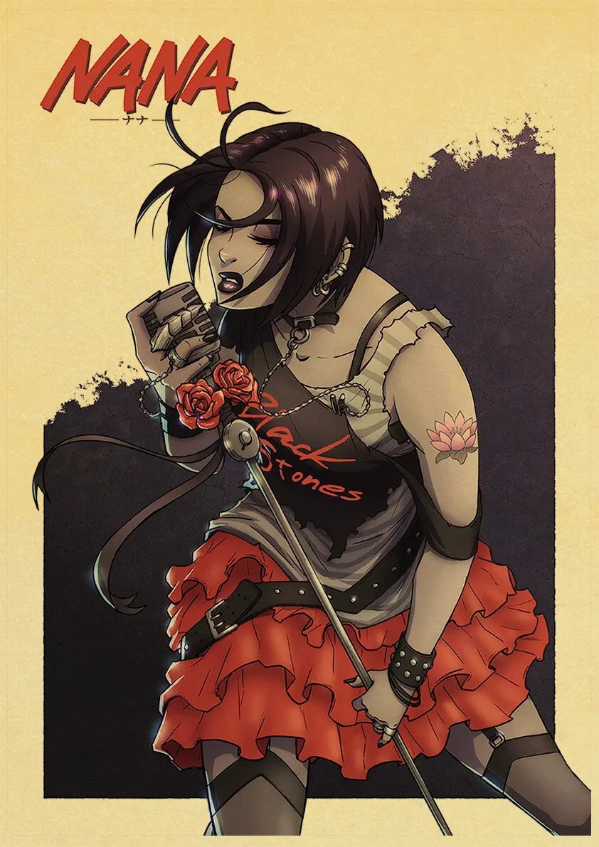NANA Anime Canvas Poster  Vintage Japanese Comic Art for Living Room Bar Caf Wall Dcor