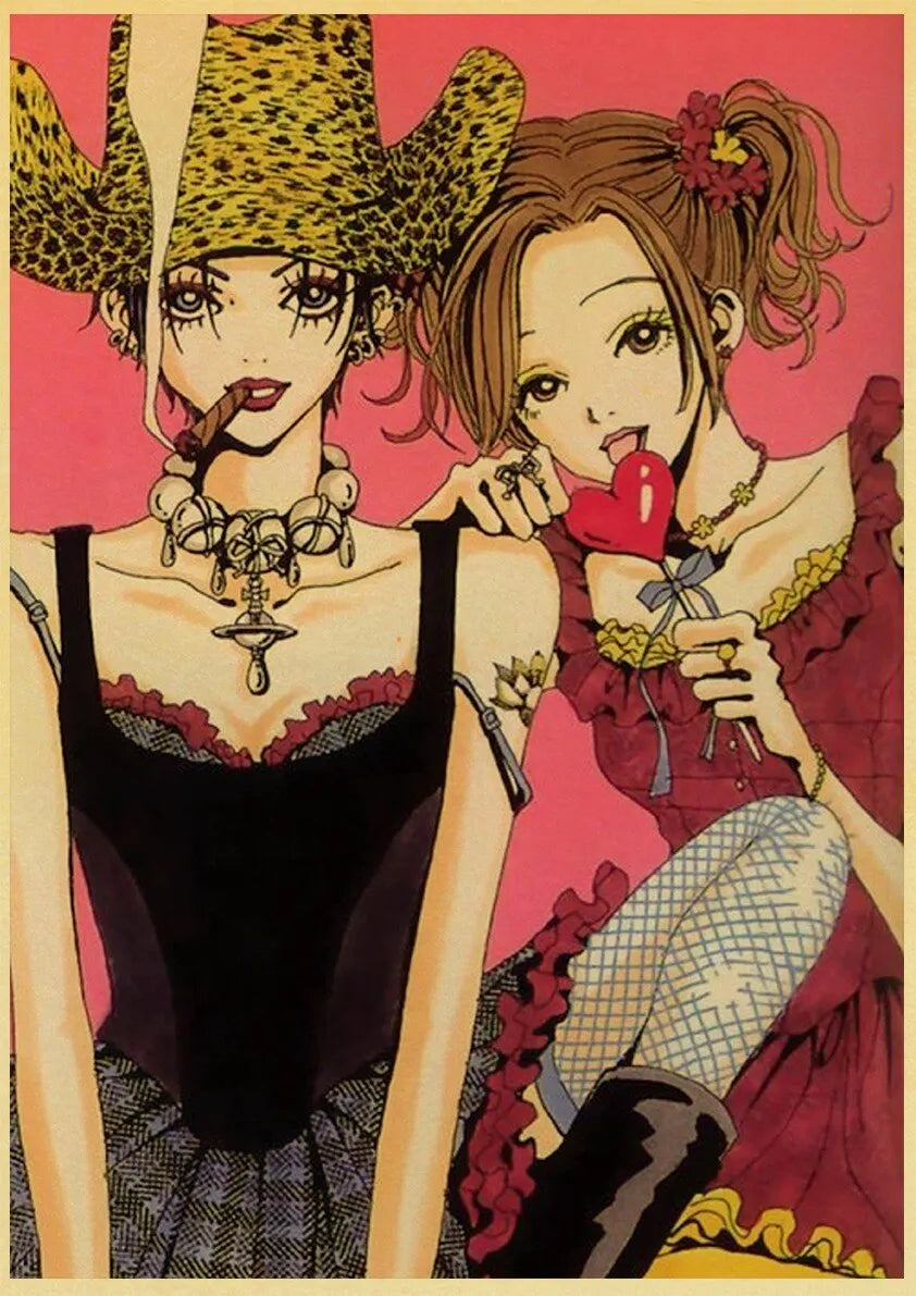 NANA Anime Canvas Poster  Vintage Japanese Comic Art for Living Room Bar Caf Wall Dcor