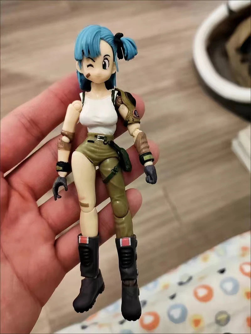 13.5cm Anime Dragon Ball Figures Bulma Goku Action Figure Movable PVC Collection Doll SHF Childhood Son Goku Figurine Model Toys