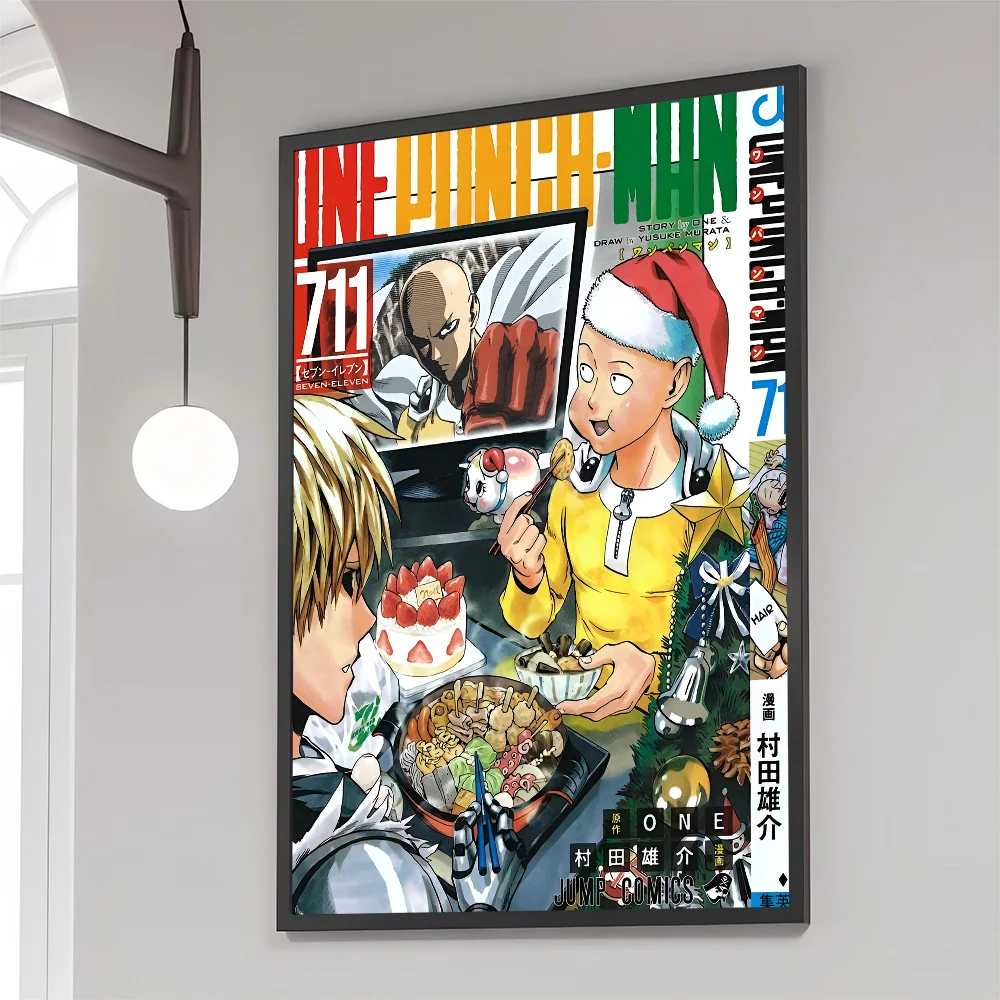 1PC One Punch Man Poster Movie Sticky Posters Retro Kraft Paper Sticker DIY Room Bar Cafe Aesthetic Art Wall Painting