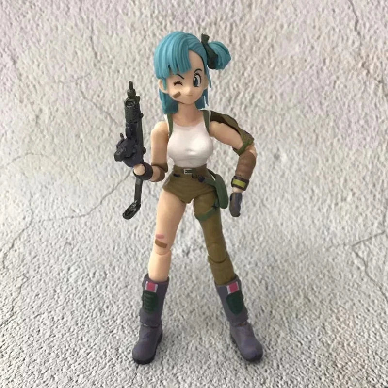 13.5cm Anime Dragon Ball Figures Bulma Goku Action Figure Movable PVC Collection Doll SHF Childhood Son Goku Figurine Model Toys