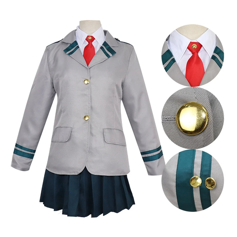 My Hero Academia OCHACO URARAKA Cosplay Costume Boku No Hero Academia YAOYOROZU MOMO Bakugou Katsuki Full Set School Uniform