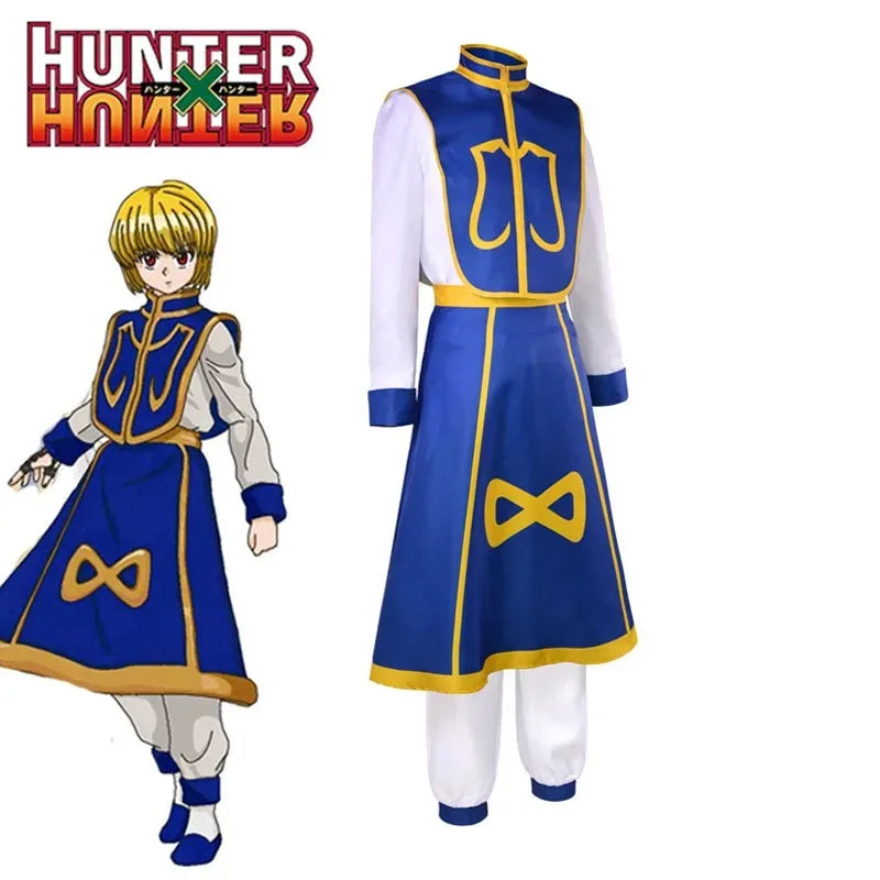 Anime Manga Hunter x Hunter Kurapika Cosplay Costume Wig Fingers Rings Chain Earrings Anime Uniforms Halloween Party Outfits