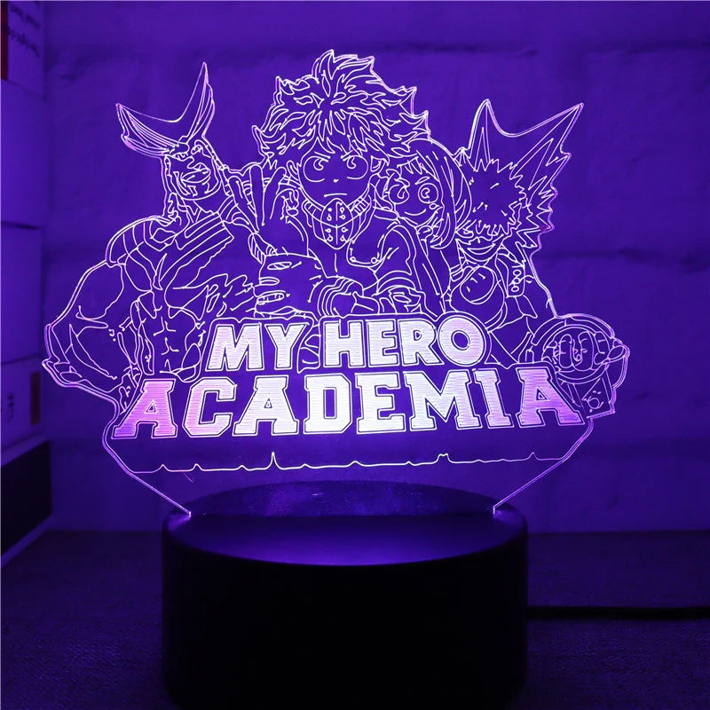 Anime My Heros Academias Led Lamp Acrylic Stand Bakugou Katsuki Action Figure Kawaii Night Light Cosplay Bedroom Decoration Gift